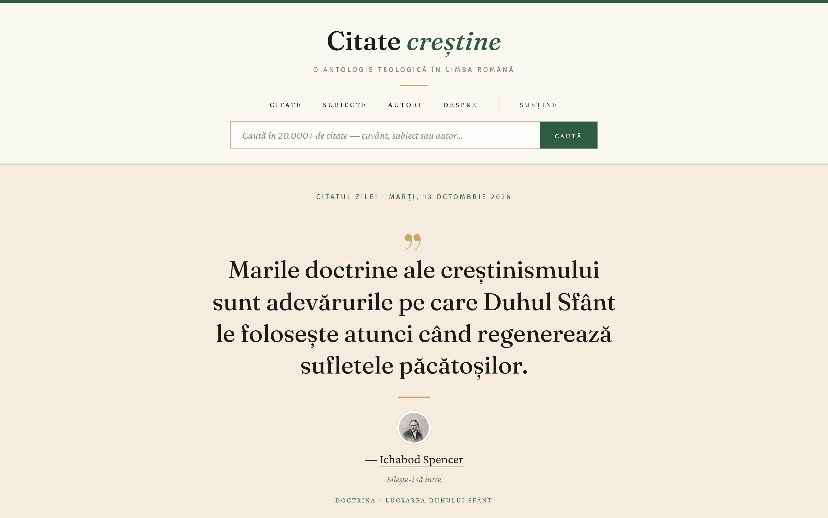 Citate creștine — captură desktop